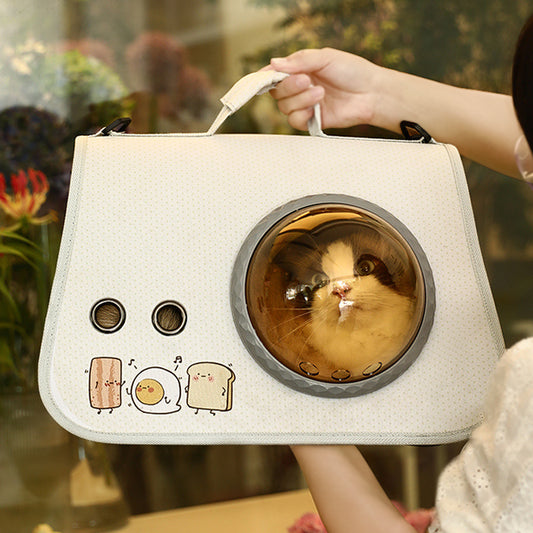 Pet Portable Space Capsule Cat  Carrier Portable and breathable space bag
